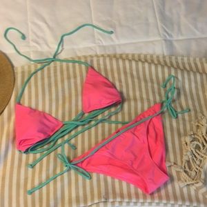 Victoria’s Secret electric pink wrap bikini